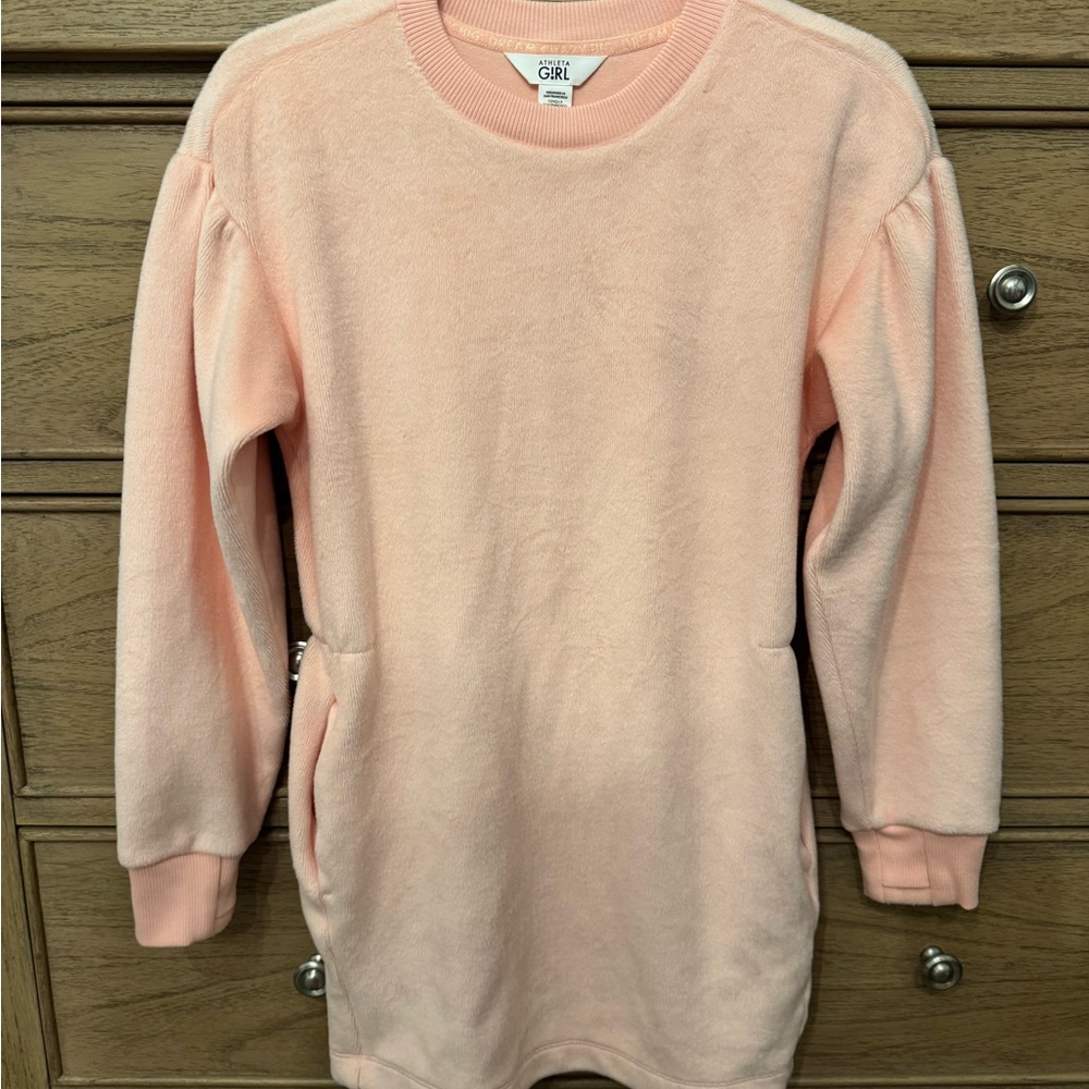 Athleta Girl Peach Sweatshirt Dress, Size 12